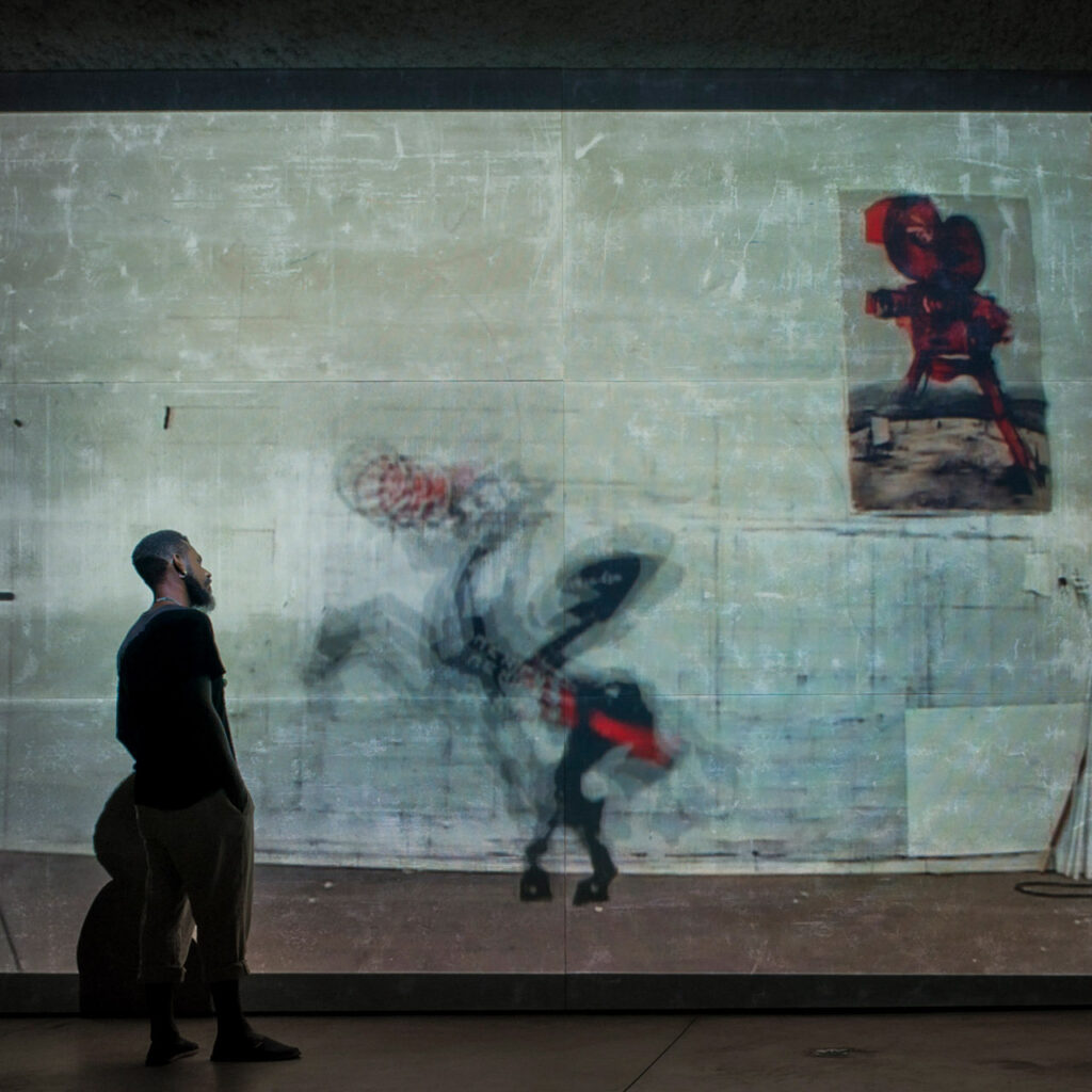 William Kentrigde, I am not me, the horse is not mine, 2008, [detalhe], videoinstalação Foto: William Gomes