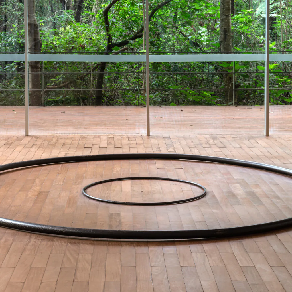 Obra Toro Expanded, 2012, de Tunga. Acervo de arte contemporânea Inhotim