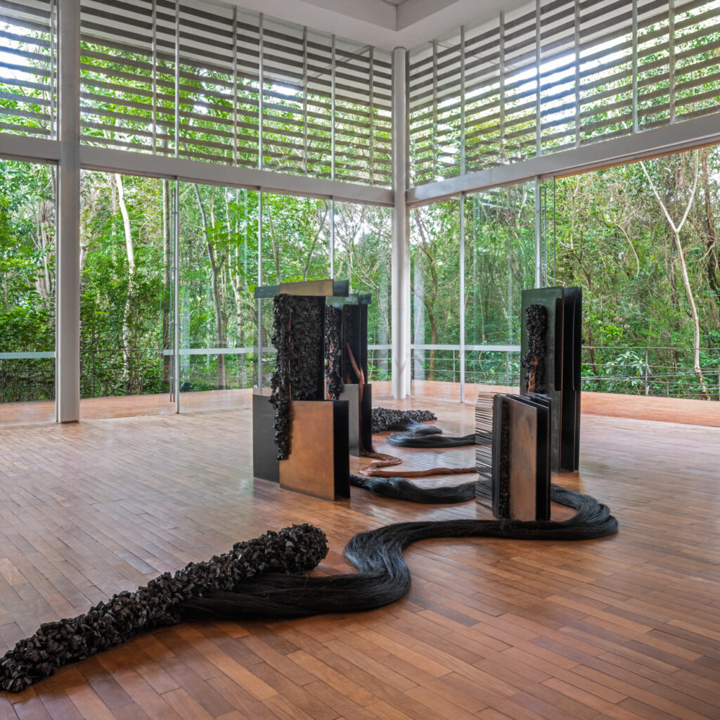 Obra Lezart V, 1989, de Tunga. Acervo de arte contemporânea Inhotim