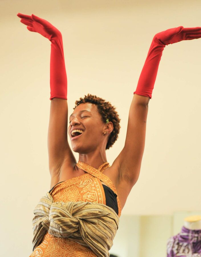 Ensaio da adaptação da peça teatral escrita por Abdias Nascimento em 1951 e dirigada por Adyr Assumpção em 2023. Foto: Ana Clara Martins